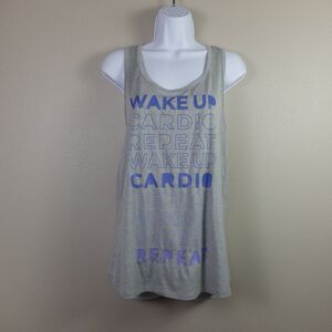 Champion Gray Duo Dry WAKE UP CARDIO REPEAT Tank Top Size Small